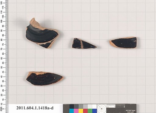 Terracotta fragments of kylikes (drinking cups)