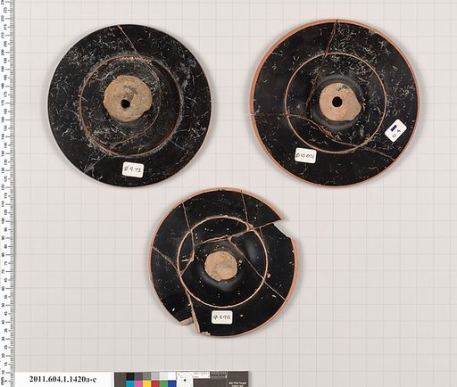 Terracotta fragments of kylikes (drinking cups)