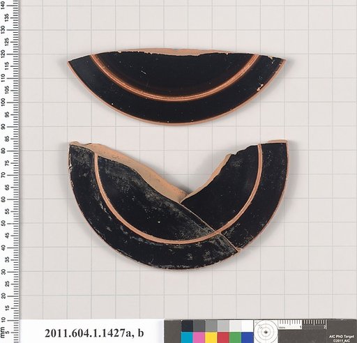 Terracotta fragments of kylikes (drinking cups)