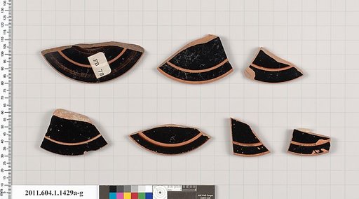 Terracotta fragments of kylikes (drinking cups)