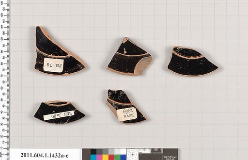 Terracotta fragments of kylikes (drinking cups)