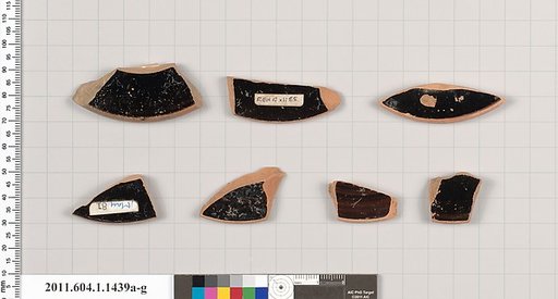 Terracotta fragments of kylikes (drinking cups)