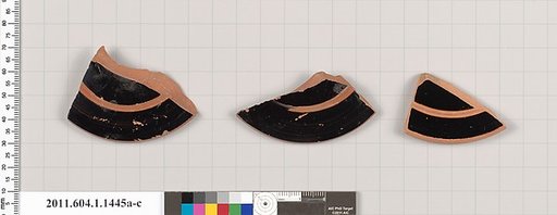 Terracotta fragments of kylikes (drinking cups)