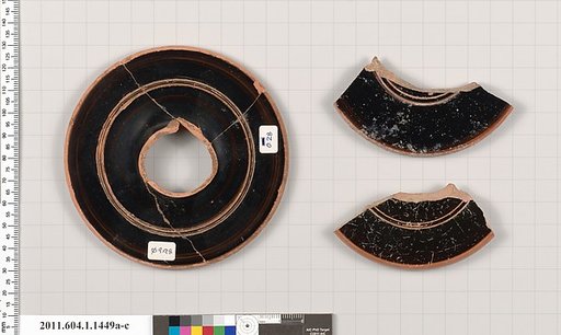 Terracotta fragments of kylikes (drinking cups)