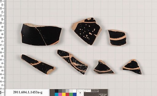 Terracotta fragments of kylikes (drinking cups)