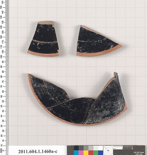 Terracotta fragments of kylikes (drinking cups)