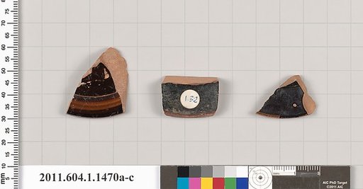 Terracotta fragments of kylikes (drinking cups)