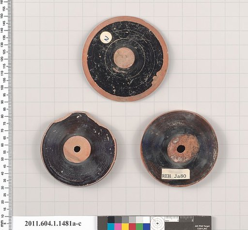 Terracotta fragments of kylikes (drinking cups)