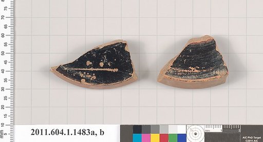 Terracotta fragments of kylikes (drinking cups)
