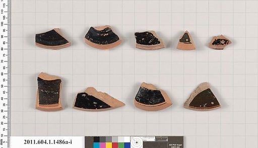 Terracotta fragments of kylikes (drinking cups)