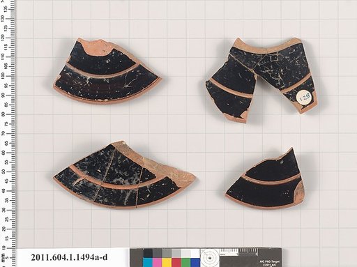 Terracotta fragments of kylikes (drinking cups)