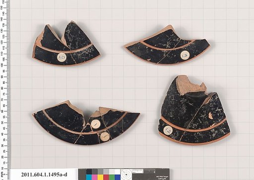 Terracotta fragments of kylikes (drinking cups)
