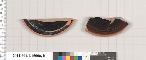 Terracotta fragments of kylikes (drinking cups)