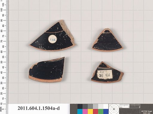 Terracotta fragments of kylikes (drinking cups)