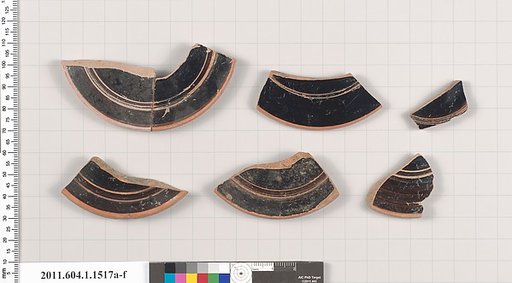Terracotta fragments of kylikes (drinking cups)