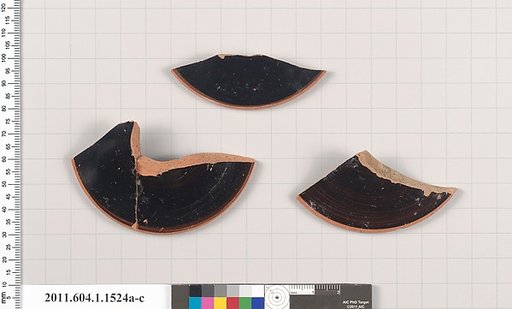 Terracotta fragments of kylikes (drinking cups)
