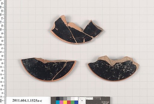 Terracotta fragments of kylikes (drinking cups)