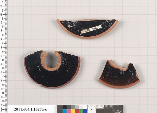 Terracotta fragments of kylikes (drinking cups)