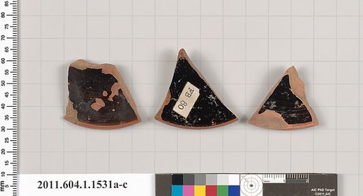 Terracotta fragments of kylikes (drinking cups)