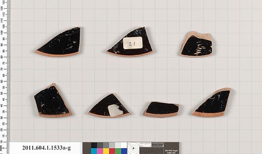 Terracotta fragments of kylikes (drinking cups)