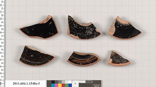 Terracotta fragments of kylikes (drinking cups)