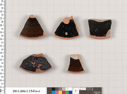 Terracotta fragments of kylikes (drinking cups)