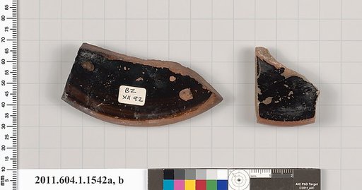 Terracotta fragments of kylikes (drinking cups)