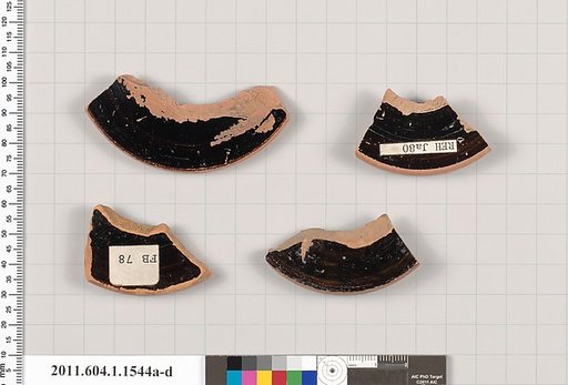 Terracotta fragments of kylikes (drinking cups)