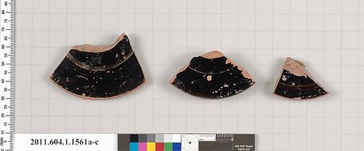Terracotta fragments of kylikes (drinking cups)