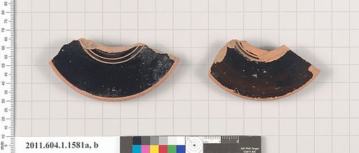 Terracotta fragments of kylikes (drinking cups)