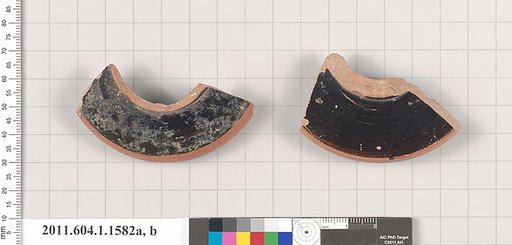Terracotta fragments of kylikes (drinking cups)
