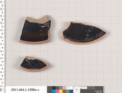 Terracotta fragments of kylikes (drinking cups)