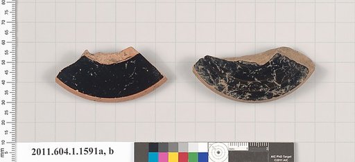 Terracotta fragments of kylikes (drinking cups)