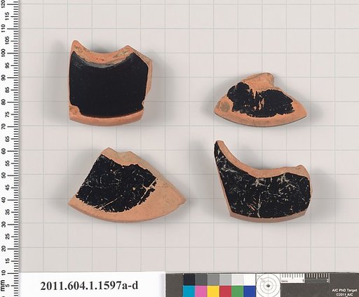Terracotta fragments of kylikes (drinking cups)