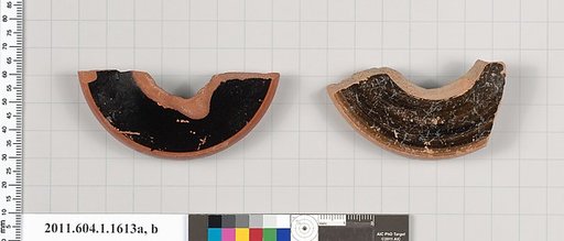 Terracotta fragments of kylikes (drinking cups)