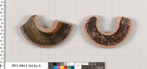 Terracotta fragments of kylikes (drinking cups)
