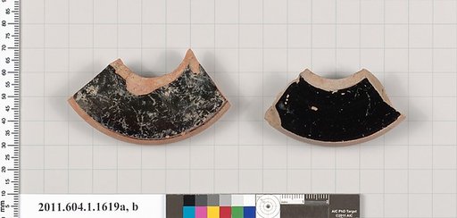 Terracotta fragments of kylikes (drinking cups)