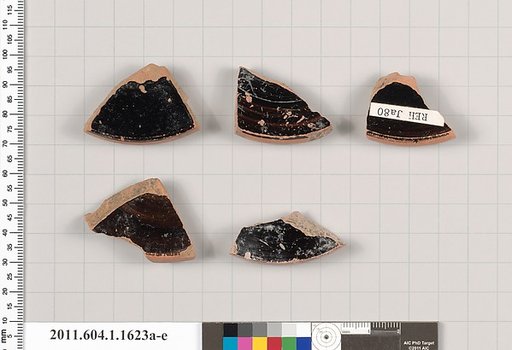Terracotta fragments of kylikes (drinking cups)