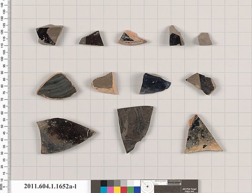 Terracotta fragments of kylikes (drinking cups)