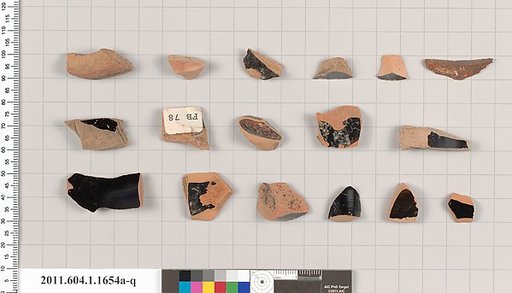 Terracotta fragments of kylikes (drinking cups)