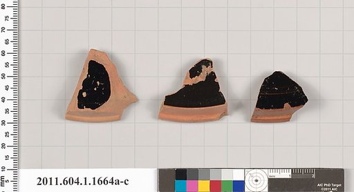 Terracotta fragments of kylikes (drinking cups)