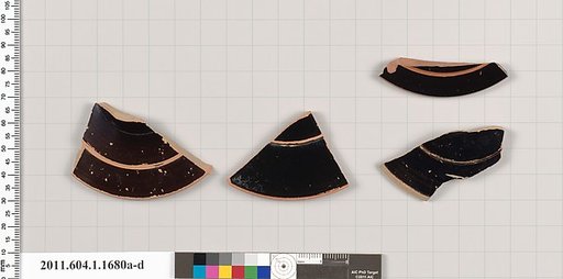 Terracotta fragments of kylikes (drinking cups)