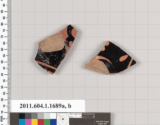 Terracotta fragments of kylikes (drinking cups)
