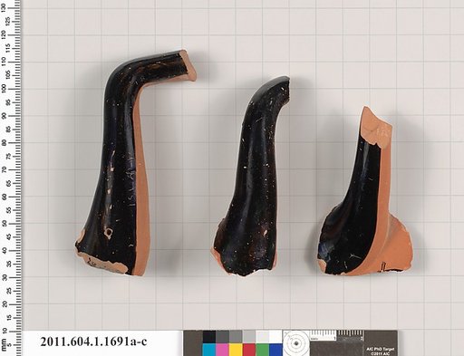 Terracotta fragments of kylikes (drinking cups)