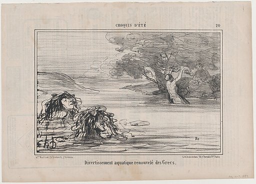 Divertissement aquatique renouvelé des Grecs, from Croquis d'Été, published in Le Charivari, August 16-17, 1857