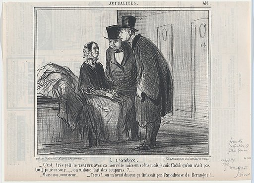 À L'Odéon, from Actualités, published in Le Charivari, November 17, 1857