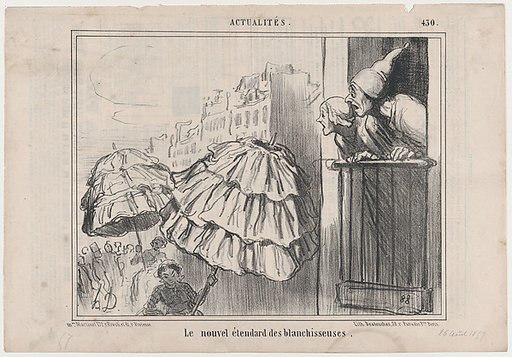 Le nouvel étendard des blanchisseuses, from Actualités, published in Le Charivari, August 26, 1857