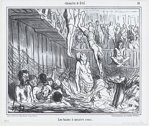 Les bains à quatre sous, from Croquis d'Été, published in Le Charivari, June 29, 1858