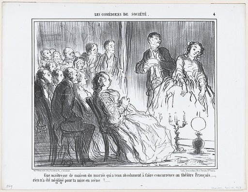 Une maîtresse de maison du marais..., from Les Comédiens de Société, published in "Le Charivari"