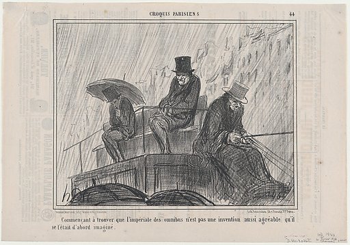 Commençant à trouver que l'imperiale des omnibus..., from Croquis Parisiens, published in "Le Charivari"